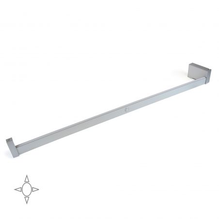 Barre de penderie Castor avec lumière LED, batterie amovible et détecteur de mouvement, 1.158 mm, Anodisé mat