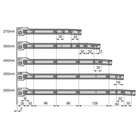 Tiroir Ultrabox 25 kg hauteur 150 mm, profondeur 450 mm, Aluminium