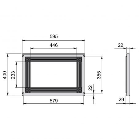 Cadre micro-ondes pour caisson de 600 mm, Nickel satiné