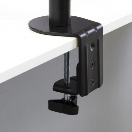 Support double écran inclinable et rotatif à 360° sur table, Noir