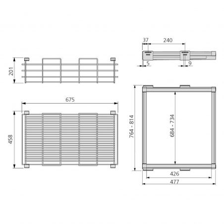 Kit panier en fil avec cadre coulissant pour caisson de 800 mm, Moka