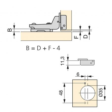 Lot de 20 charnières X91 coudées pour montage rentrant avec fermetures souples Euro et suppléments, Hauteur 0, Nickelé