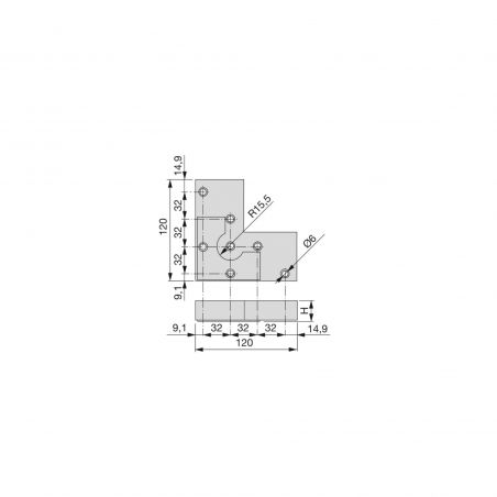 Lot de 20 pieds pour meubles Alumix 8, hauteur 24 mm, Aluminium