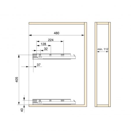 Porte-bouteilles coulissant Suprastar avec fermeture en douceur pour caisson de 150 mm, Chromé