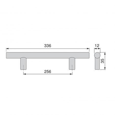 Lot de 10 Poignées Orlando, L 306 mm, entraxe 256 mm, Nickel satiné