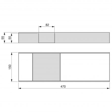 Organisateur Orderbox pour tiroir, 150x470 mm, Gris anthracite