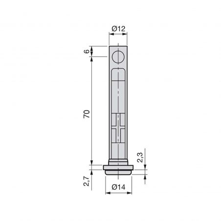 Lot de 10 vérins de réglage, D. 12 mm, hauteur 76 mm, Zingué