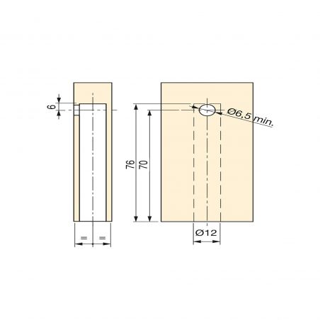 Lot de 10 vérins de réglage, D. 12 mm, hauteur 76 mm, Zingué