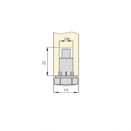 Lot de 20 Vérins de réglage pour pied de meuble, M6, réglage 18 mm, Blanc