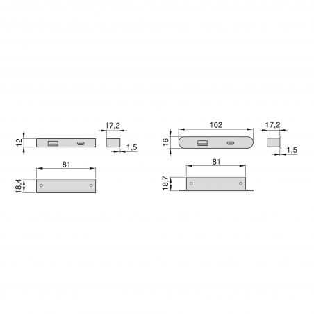 Connecteur USB A+C Linky (81x12mm), 5V DC 2A (10W), Noir