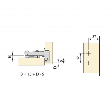 Lot de 20 charnières droites pour montage en applique, Nickelé