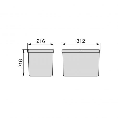 Poubelle Recycle, 1 bac de 12L, Gris anthracite