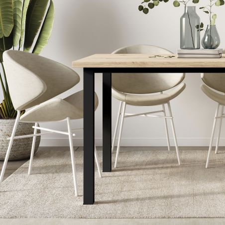 Piètement de table avec pieds carrés et cadre, hauteur 710 mm, Noir