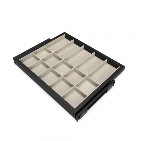 Kit de tiroir d'organisation avec amortisseur pour caisson de 600 mm, Noir