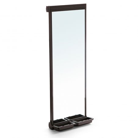 Miroir extractible avec rangements pour intérieur d'armoire, Moka