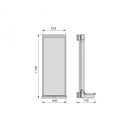 Miroir extractible avec rangements pour intérieur d'armoire, Moka