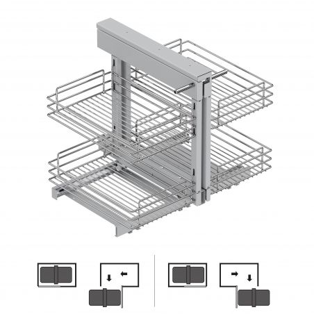 Meuble d'angle articulé Suprastar, Chromé