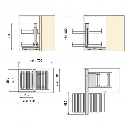 Meuble d'angle articulé Suprastar, Chromé