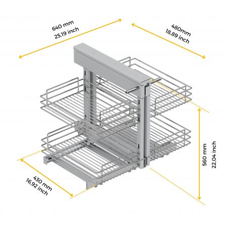 Meuble d'angle articulé Suprastar, Chromé