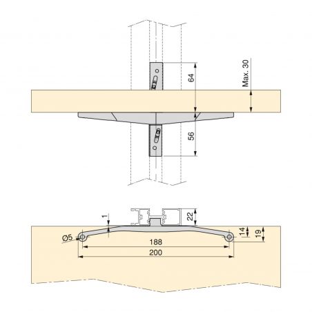 Jeu de 5 supports d'étagères en bois, planches non incluses, Noir