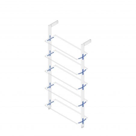 Jeu de 5 supports d'étagères en bois, planches non incluses, Noir