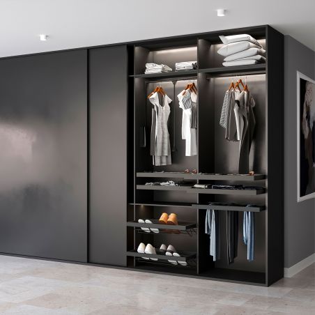 Penderie rabattable Hang pour armoire de largeur 450 à 600 mm, Noir