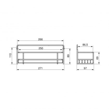 Set de 3 étagères à épices Supra pour meubles de cuisine, Chromé