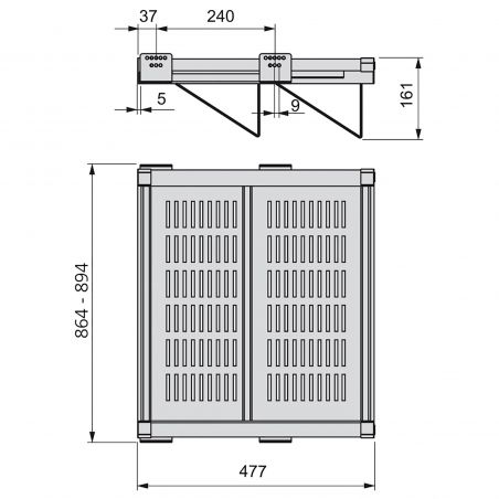 Range-chaussures extractible pour caisson de 900 mm, Moka