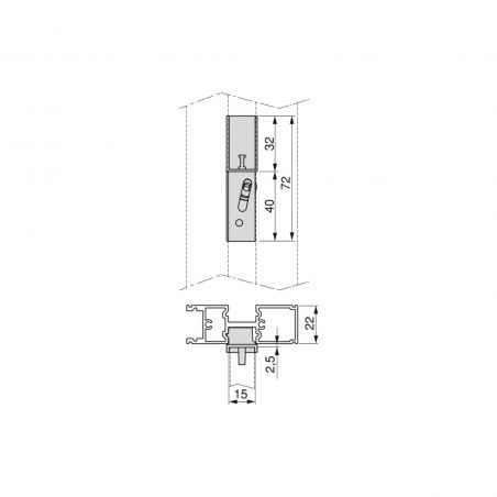 Kit de fixation Zéro pour 1 étagère bois, 1 module et 1 tringle de suspension de 1 m, Gris