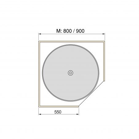 Tourniquet rond Shelvo pour caisson de 800 mm, Blanc