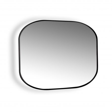 Miroir Cepheus avec éclairage décoratif à LED et cadre noir arrondi, 600 x 800 mm, AC 230V 50Hz, 12 W