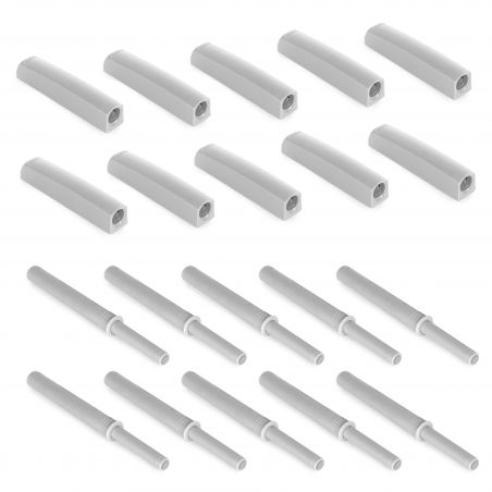 Lot de 10 loqueteaux à visser avec réglage Push Lite, longueur 80mm, Gris