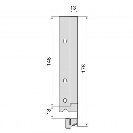 Tiroir Vertex 40 kg hauteur 178 mm, profondeur 450 mm, Gris anthracite