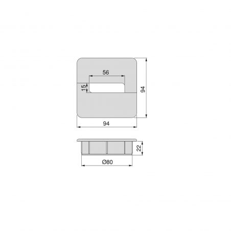 Lot de 6 passe-câble de table Plastwin, Ø 80 mm, Blanc