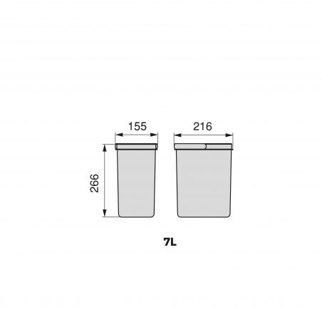 Kit poubelle Recycle, 2 bacs de 7L, Gris anthracite