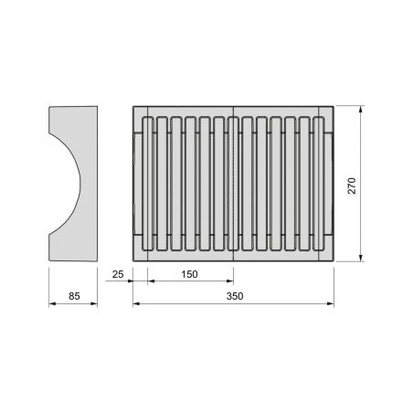 Porte-assiettes pour tiroir, capacité 13 assiettes, Gris