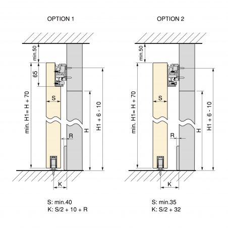 Kit de quincaillerie Wall pour porte coulissante en bois à fermeture douce