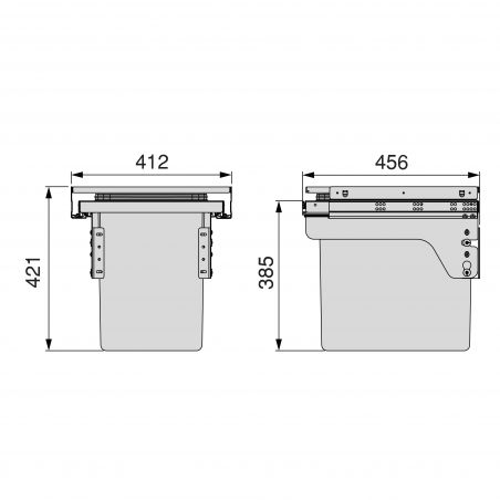 Recycle 35L poubelle de recyclage avec montage latéral, Gris anthracite