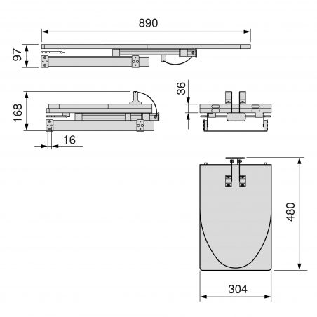 Planche à repasser pliable Iron 2 pour meuble