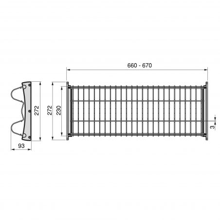 Égouttoir Suprastar pour caisson de 700 mm, Aluminium