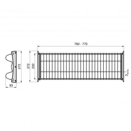 Égouttoir Suprastar pour meuble de 800 mm, Aluminium