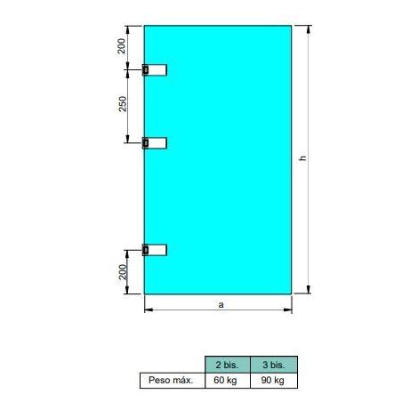 Charnière 34 mm pour porte en verre avec garniture en acier inoxydable, pour porte de 8-12mm, acier inoxydable