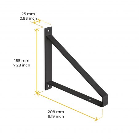 Jeu de 2 supports Shelf pour étagères en bois, forme triangulaire, Noir