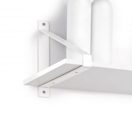 Jeu de 2 supports Shelf pour étagères en bois, forme triangulaire, Blanc