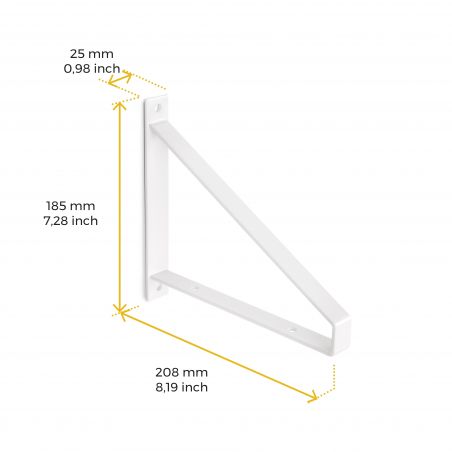 Jeu de 2 supports Shelf pour étagères en bois, forme triangulaire, Blanc