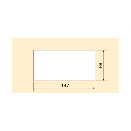 Passe-câbles de table Quadrum rectangulaire, 159x80mm, à encastrer, Blanc