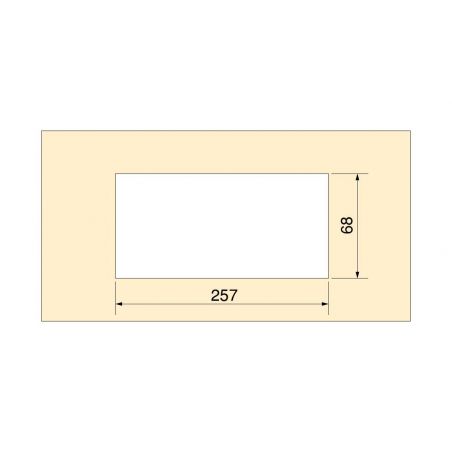 Passe-câbles de table Quadrum rectangulaire, 269x80mm, à encastrer, Blanc