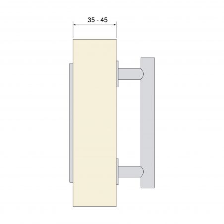 Poignée Pasadena pour porte coulissante en bois, Longueur 240 mm, Tige 180 mm, Noir