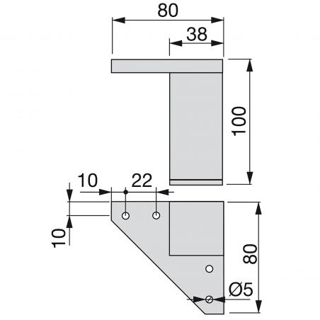 Lot de 4 pieds Alumix1 pour meuble, hauteur 100mm, Chromé