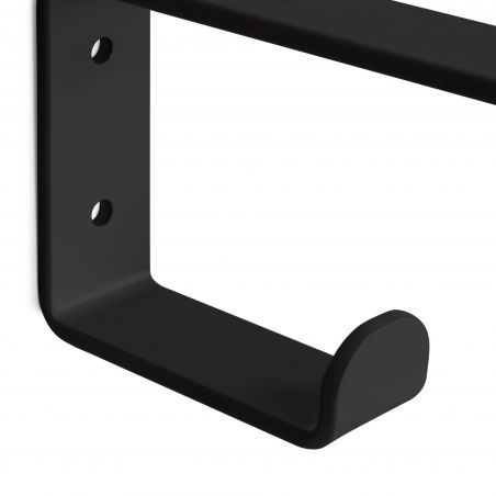 Jeu de 2 supports Shelf pour étagères en bois avec patère intégrée, Noir